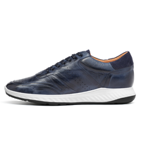 Chaussures de sport pour hommes en cuir respirant à lacets, style décontracté