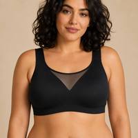 Sujetador Deportivo Sin Costuras con Tirantes Anchos en Forma de W, con Malla y Parches, para Mujeres con Busto Grande, Lencería Diaria