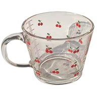 Conception personnalisée Tasse en verre transparent avec couvercle et paille Gobelet en verre tasse à café glacé avec impression fraise
