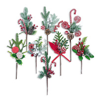 Nouvelle décoration de Noël fabriquée en Chine, style coréen, en forme de sucette, avec fruits rouges, pommes de pin, flocons de neige et brindilles de sapin