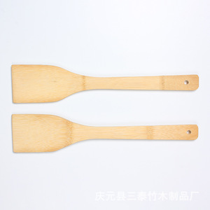 Espátula Cuadrada de Bambú con Base Plana y Mango Largo, Utensilio de Cocina de Madera Sólida para Saltear, Herramienta de Cocina que No Daña las Sartenes - Product Image 3