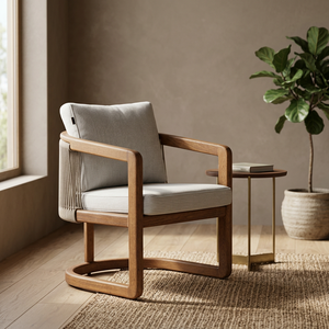 Modern Outdoor Garden <b>Sofa</b> Wood Frame UV-Resistant PE <b>Rattan</b> Woven Cord Backrest Cushioned Seat Non-Waterproof Patio Seating - Product Image 3