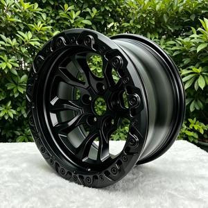 Rines <span class=keywords><strong>de</strong></span> Aleación Beadlock 17x8.5 ET0 5x127 Bronce Negro para Todoterreno, Compatibles con <span class=keywords><strong>Jeep</strong></span> Wrangler JK JL Gladiator Grand Cherokee 4x4 QS1356TP - Product Image 4