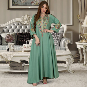 Xqy500136 per il medio oriente musulmano moda colore abito abito ricamato arabo abbigliamento femminile - Product Image 4