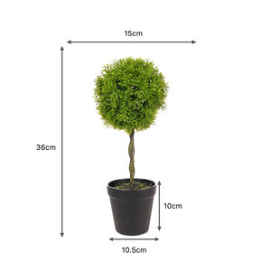 Boule de topiaire en cèdre artificiel réaliste, feuillage vert moelleux, tige en spirale, écologique, durable, <span class=keywords><strong>arbre</strong></span> artificiel pour intérieur/extérieur - Product Image 2