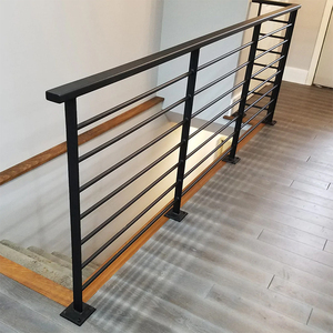 Barandillas de Acero Galvanizado Negro, Barandilla de <span class=keywords><strong>Varilla</strong></span> de Hierro Sólido, Barandilla Interior <span class=keywords><strong>para</strong></span> Escaleras - Product Image 1