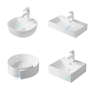 Penjualan langsung dari pabrik keramik Nordic kamar mandi Oval wastafel Modern keramik kamar mandi wastafel putih