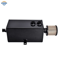 Lata de captura de aceite de aluminio Universal, con filtro de ventilación, grifo de drenaje, tanque de captura de aceite de 2L con volantes