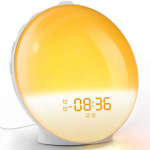 Réveil Lever du soleil Réveil Heure Atmosphère Coloré RVB Veilleuse Blanc Tone Sèche <span class=keywords><strong>Radio</strong></span> FM Dormir Enfants - Product Image 1