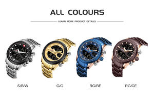 Offre Spéciale : Montre de Luxe pour Homme 9138 en Acier Inoxydable, Étanche 3ATM, Affichage Analogique-Numérique, Charme Affaires - Product Image 6