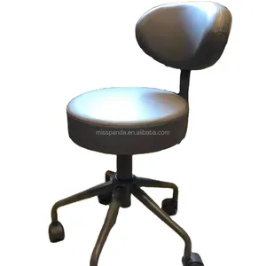 Black Adjustable Pedicure Foot Stool,Barber Stool Salon SPA Furniture Manicure Round Padded Stool