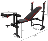 XOYOOU Haltère Banc D'exercice Presse Rack et Squat Rack Multifonction Pliable Maison Unisexe Intérieur Cardio FitnessWeight Traini