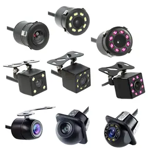 กล้องมองหลังรถยนต์4 LED Night Vision การย้อนกลับการตรวจสอบที่จอดรถอัตโนมัติ CCD กันน้ำ170องศาวิดีโอ HD