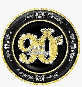 Platos Desechables de Papel de 9 Pulgadas, Modernos y Populares, para Decoración de Mesa en Fiestas de Cumpleaños Número 90 y Fiestas Temáticas - Product Image 5