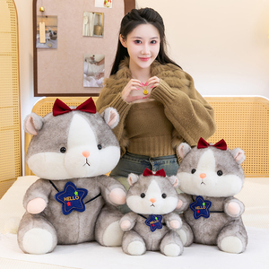 Peluche Hamster Mignonne en Gros et au Détail avec Nœud, Coussin Doux en Forme d'Animal en Peluche, Cadeau Apaisant pour Anniversaire d'Enfant <span class=keywords><strong>Fille</strong></span> - Product Image 2