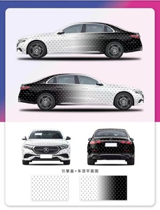 Film de covering automobile auto-adhésif personnalisé Bens Star Designs, vinyle auto sans bulles d'air, autocollant de covering automobile - Product Image 2