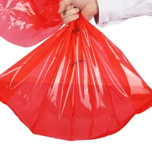 Новый LDPE или HDPE, утолщенный медицинский мешок для мусора на шнурке, больничные товары для биологической опасности, медицинский мешок для мусора, мешок для удаления отходов