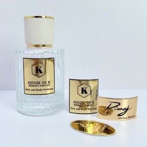 Etiqueta de Aluminio con Acabado Metálico Dorado en Forma Personalizada, Placa de Identificación para Botellas de Perfume con Relieve 3D, Etiquetas de Embalaje con Logotipo Grabado Personalizado - Product Image 1
