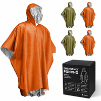 Convient à tous les types de corps, poncho de survie en Mylar unisexe pour adultes, réutilisable pour la randonnée et le camping en plein air