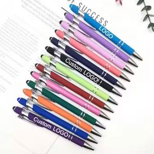 High Quality Rose Gold 2-in-1 Stylus Ballpoint Pen Multifunction Touch Novelty Metal Body <b>Office</b> <b>Supplies</b> LOGO Promotional Gift - Product Image 2