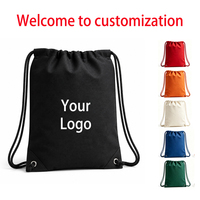 Tas Serut Katun dengan Logo Cetak Kustom Tas Serut Kanvas Katun Tas Sepatu Tas Hadiah Kantong Debu Penutup dengan Cetak Logo