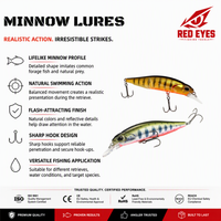 Leurre Minnow Suspendu Red Eyes 77SP 8.4g, Jerkbait Twitch à Lame Aiguisée, Leurre Dur de Pêche, Échantillon Gratuit, Vente en Gros