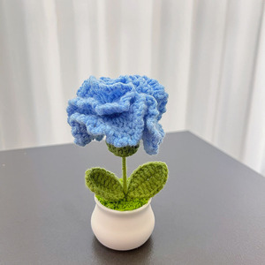 Regalo Creativo y Moderno para el Día de la Madre, Flor de Carnation Tejida a Crochet en Maceta, Hecho a Mano - Product Image 5