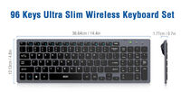 Combinaison clavier-souris sans fil rechargeable de style bureau 96 touches mise en page personnalisée