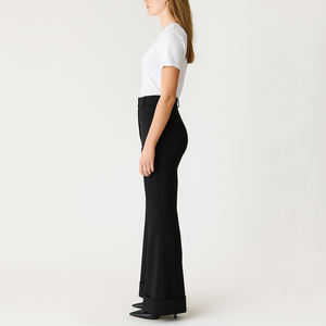 <span class=keywords><strong>Pantalon</strong></span> large <span class=keywords><strong>taille</strong></span> <span class=keywords><strong>haute</strong></span> évasé pour <span class=keywords><strong>femme</strong></span>, modèle OEM, vente chaude - Product Image 2
