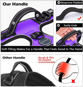 Tali rompi anjing reflektif, baju anjing reflektif mewah, tidak kerah, dapat disesuaikan, rompi empuk lembut, <span class=keywords><strong>2</strong></span> klip, tali kekang hewan peliharaan tidak ditarik, dibuat tanpa nilon - Product Image 3