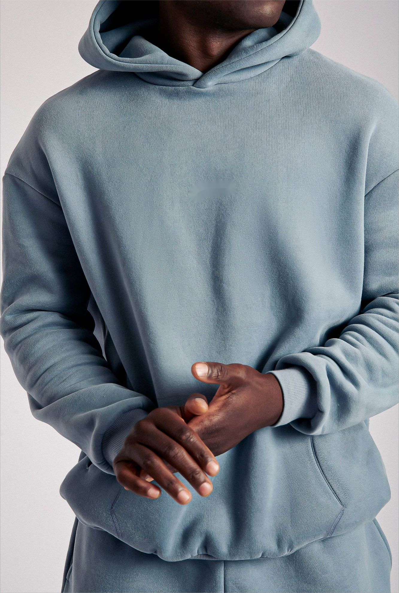 Sweat à Capuche Bleu Acier