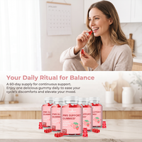Aeglewell OEM Private Label Hormone Balance PMS Gummies pour les douleurs menstruelles des femmes, compléments alimentaires en gommes pour les troubles du cycle menstruel