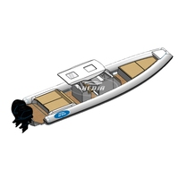 Hedia Nouveau Design Bateau Semi-Rigide de Luxe 35 pieds (11m) en Hypalon avec Double Moteur Hors-Bord