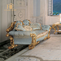 Lit royal en teck de qualité supérieure et commode française de luxe Meubles de chambre à coucher en or antique en bois massif personnalisés pour la maison ou la villa