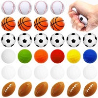 PU 4cm Rugby Ball Mini Spray-Peint Promotionnel Football Basketball-Soulagement Du Stress Jouets Équipement De Sport En Plastique Rebond Lent