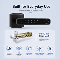 EBKN 2026, Cerradura de Puerta Biométrica con Huella Dactilar, Control Remoto por Aplicación, Cerradura Inteligente WiFi sin Llave con Aplicación Tuya