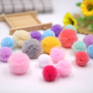 Pompones de Colores Pastel, Poliéster y Nailon de 3 cm, Suministros para Manualidades, Accesorios para el Cabello, Materiales para Hacer Joyería - Product Image 1