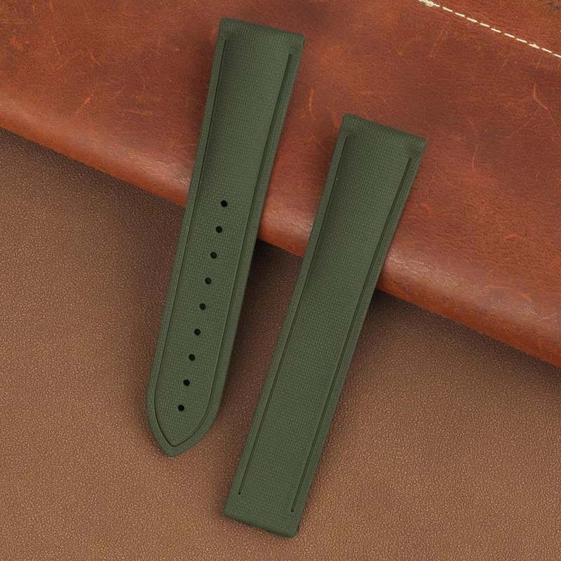 Fluorine Rubber Watch Strap Omeg Replacement