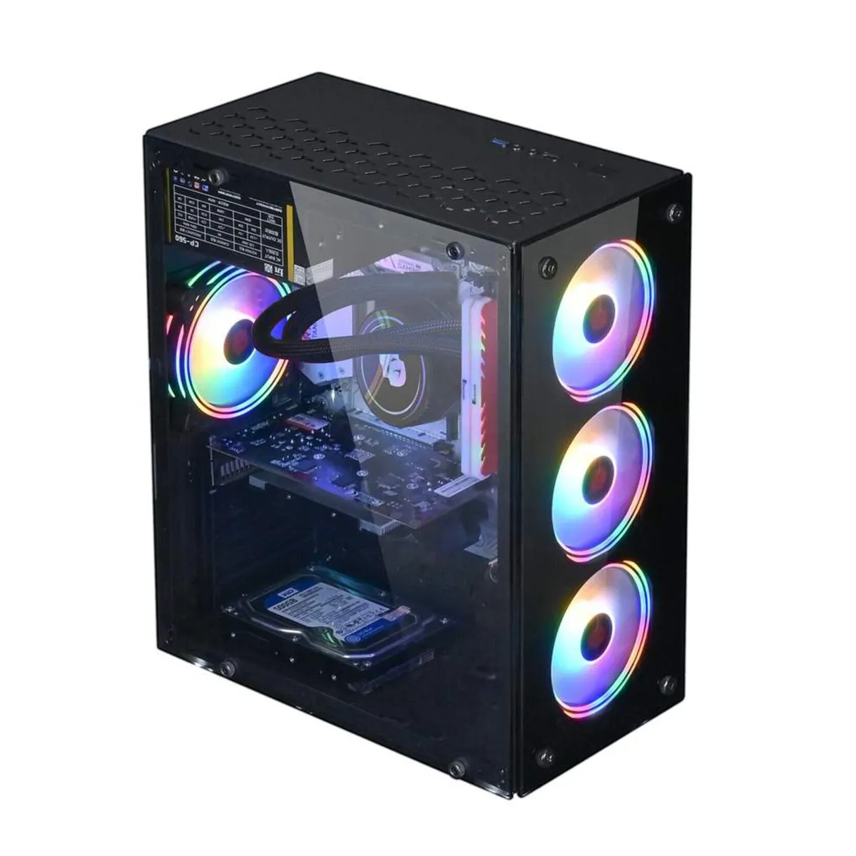 Gaming PC case ATX/ITX/M-ATX full view Tempered glass side panel Front Gaming Computer Case