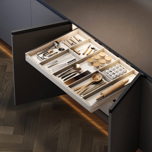 Tiroir de rangement de cuisine dissimulé en alliage d'aluminium, durable, facile à nettoyer, à ouverture interne peu profonde, avec compartiments, de la marque <span class=keywords><strong>Goldmine</strong></span> - Product Image 1