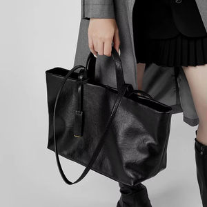 Nouveau style rétro, sac messager pour femme en cuir de vachette véritable souple, grande capacité, sac à bandoulière unique, sac fourre-tout, sac de niche - Product Image 1