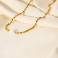 Hongtong B2-24 acier inoxydable romantique battement de coeur pendentif collier 18K plaqué or mode bijoux cadeau pour femmes accessoires