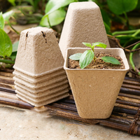 DD3168 Pots de départ de graines de tourbe carrées biodégradables avec trous de drainage Plateaux de germination de plantes de pépinière