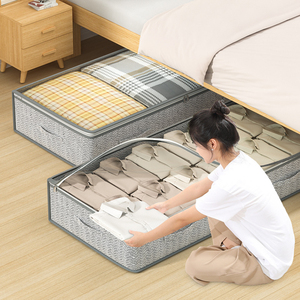 Sac de rangement <span class=keywords><strong>sous</strong></span> le <span class=keywords><strong>lit</strong></span> poignée anti-poussière sac de rangement pliable couette couette maison boîte de rangement plate <span class=keywords><strong>sous</strong></span> le <span class=keywords><strong>lit</strong></span> - Product Image 5