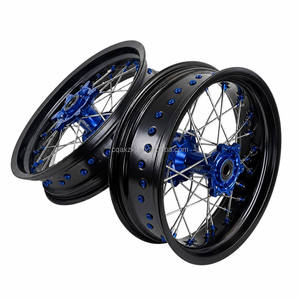 Jeu de roues de motocross 21" 19" en aluminium CNC pour <span class=keywords><strong>YZ</strong></span> <span class=keywords><strong>125</strong></span> <span class=keywords><strong>YZ</strong></span> 250 2008-2016, moyeux bleus, jantes noires, haute performance, pièces de jantes pour moto tout-terrain - Product Image 5
