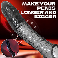 Vibrateur pour hommes, manchon d'agrandissement du pénis, housse, coque, extension d'agrandissement du pénis, amélioration, jouet sexuel pour hommes, préservatif en silicone