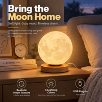 Lampe de table LED moderne à base en bois rotative avec contrôle de trois couleurs, personnalisable OEM, pour décoration de salon intérieur