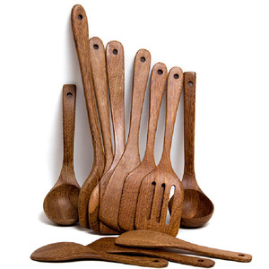 Wooden Spoon And Spatula Kit 5 Pieces Hand Wash Only For Cooking And Serving - Product Image 5