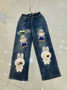 Rhinestones Cartoon Lady Denim Pant 2026 Bling Bling <strong>Women</strong> <strong>Jeans</strong> OC268 - Product Image 4
