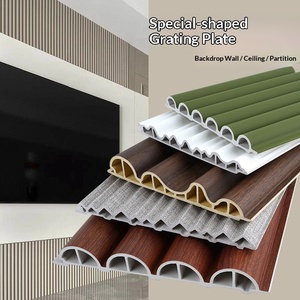 Pannello Moderno in WPC con Motivo a Graticolatura e Venature del Legno, Semicircolare e Arcuato per <span class=keywords><strong>Pareti</strong></span> di Fondo e Soffitti - Product Image 6